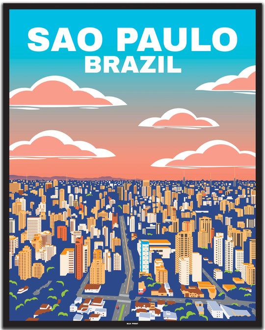 vintage travel poster sao paulo #40x50cm-schwarzer-farbrand