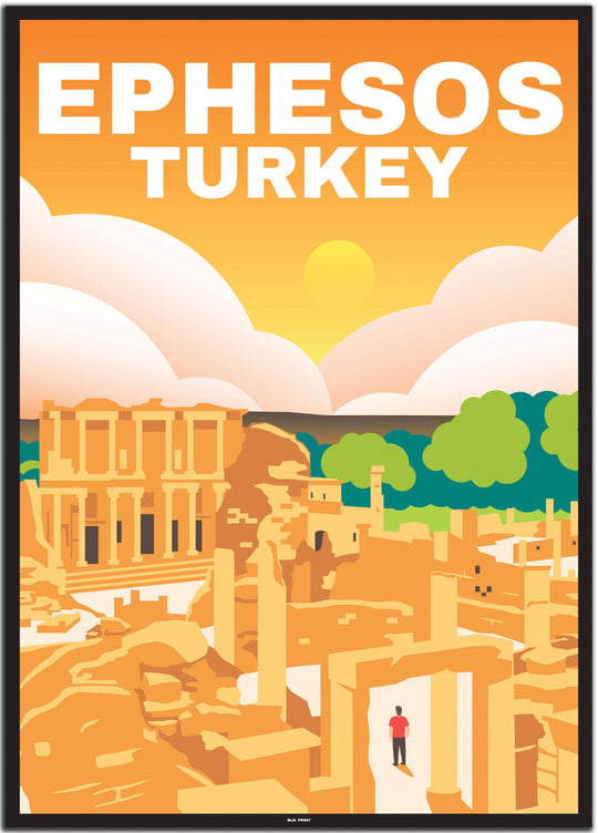 vintage travel poster izmir #50x70cm-schwarzer-farbrand