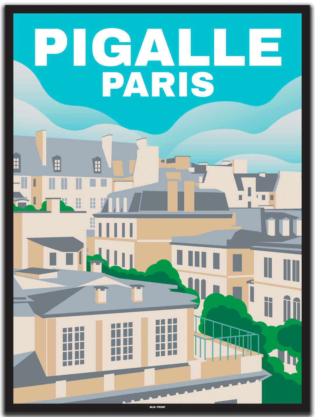 vintage Paris poster shop #30x40cm-schwarzer-farbrand