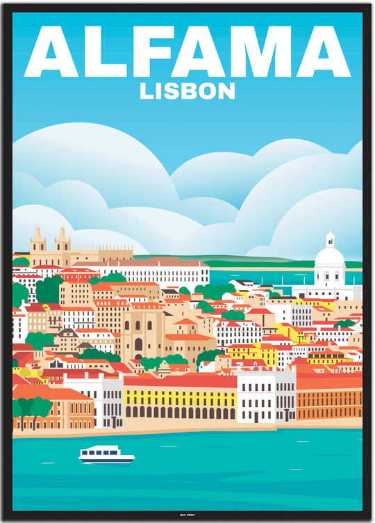 vintage Lissabon poster shop #50x70cm-schwarzer-farbrand