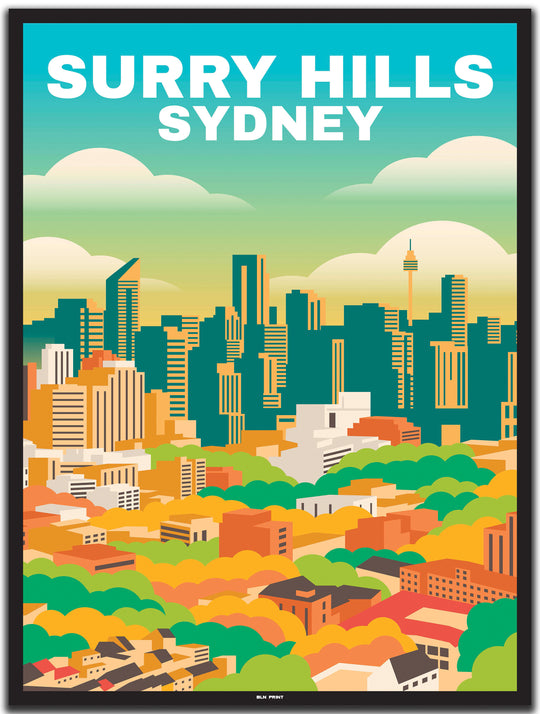 vintage travel poster sydney #30x40cm-black-color-border