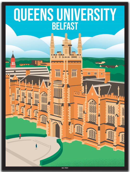 vintage belfast poster shop #30x40cm-schwarzer-farbrand