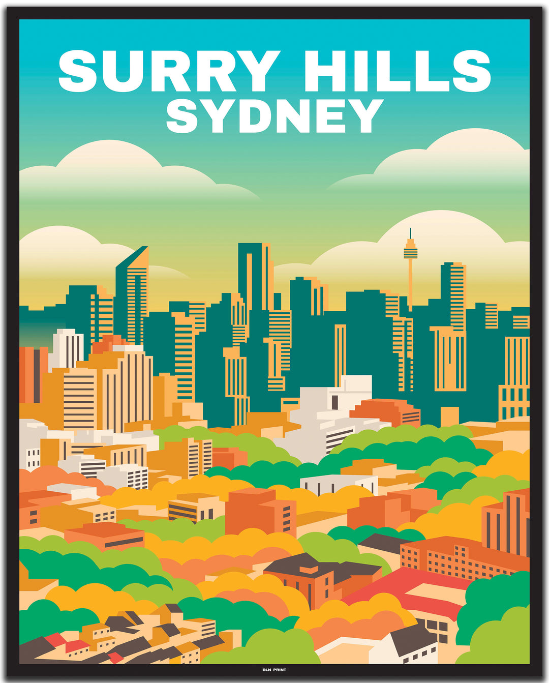 vintage travel poster sydney #40x50cm-schwarzer-farbrand