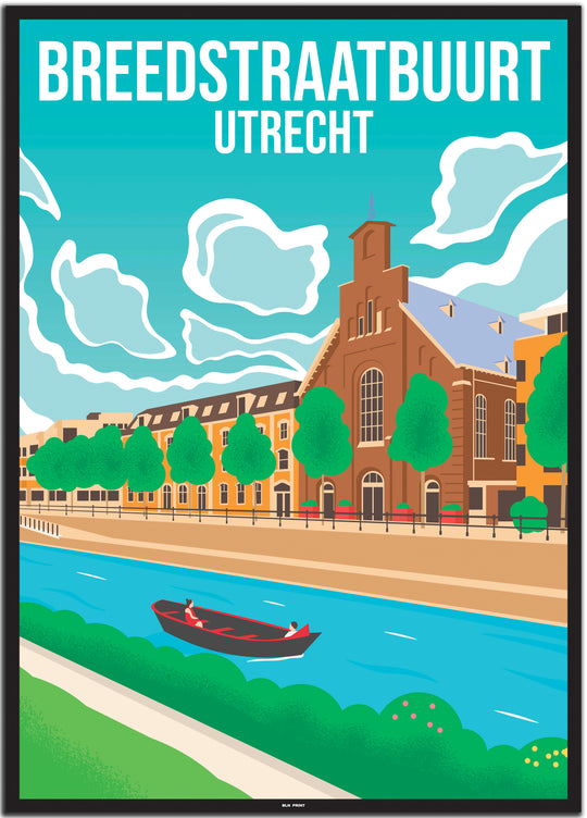 vintage travel poster utrecht #50x70cm-schwarzer-farbrand