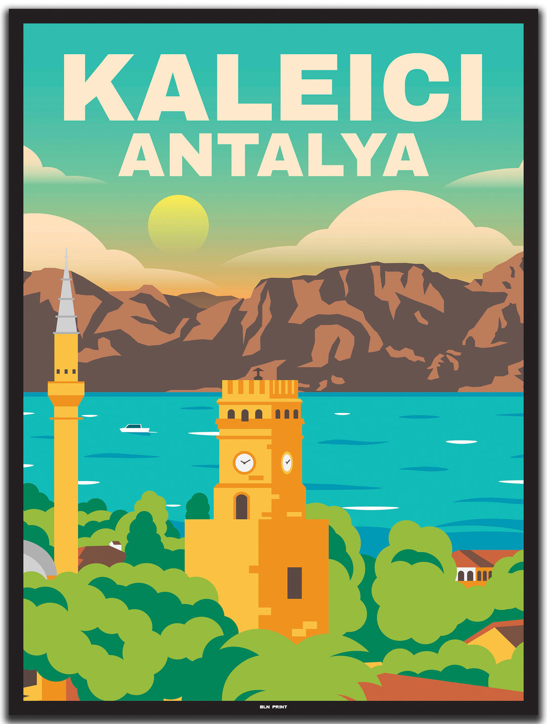 vintage antalya poster shop #30x40cm-schwarzer-farbrand