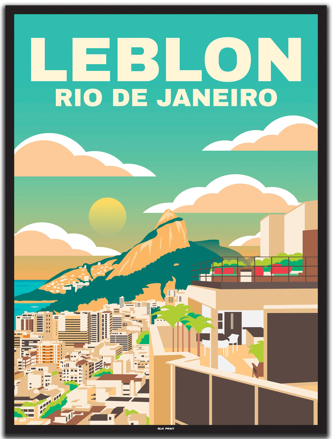 vintage Rio de Janeiro poster shop #30x40cm-schwarzer-farbrand