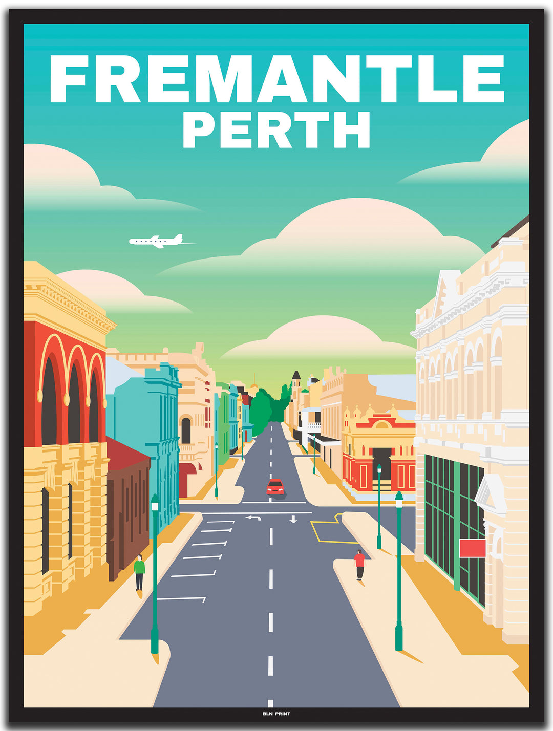 vintage perth poster shop #30x40cm-schwarzer-farbrand