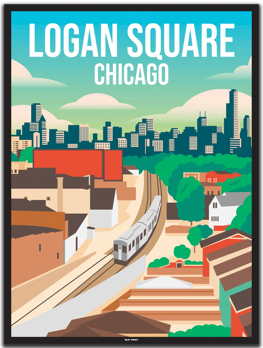 vintage chicago poster shop #30x40cm-schwarzer-farbrand