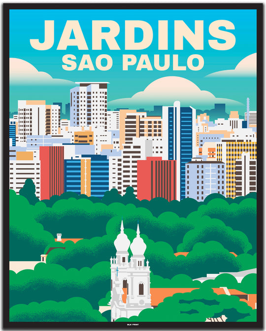 vintage travel poster sao paulo #40x50cm-black-color-border