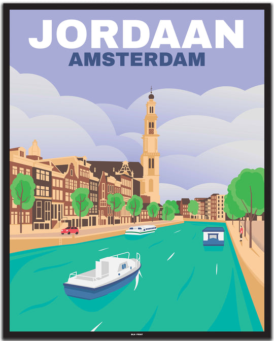 vintage travel poster amsterdam #40x50cm-black-color-border