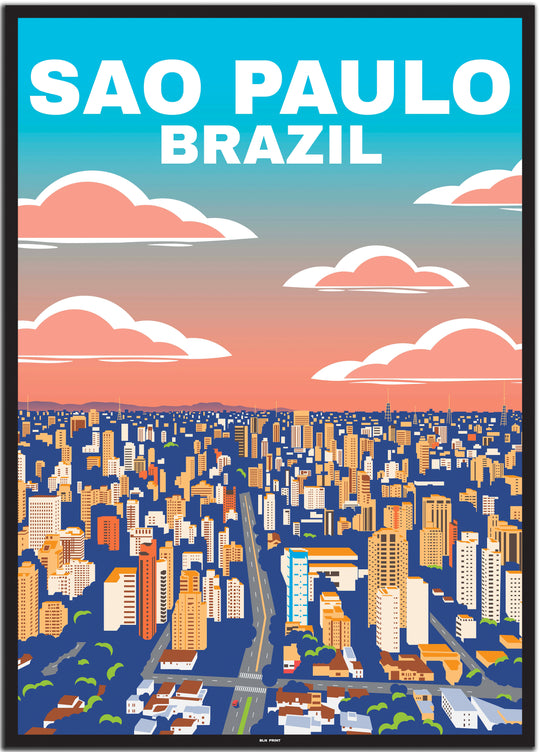 sao paulo #50x70cm-black-color-border