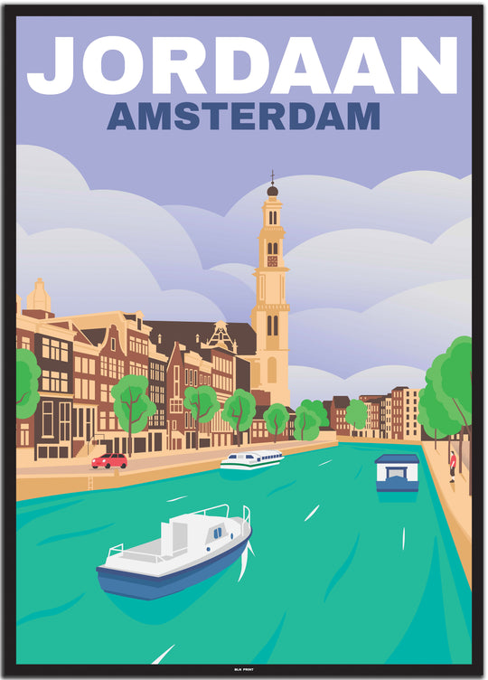 vintage travel poster amsterdam #50x70cm-schwarzer-farbrand