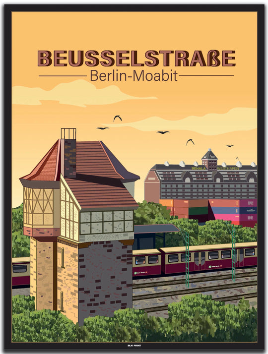 vintage berlin poster shop #30x40cm-schwarzer-farbrand