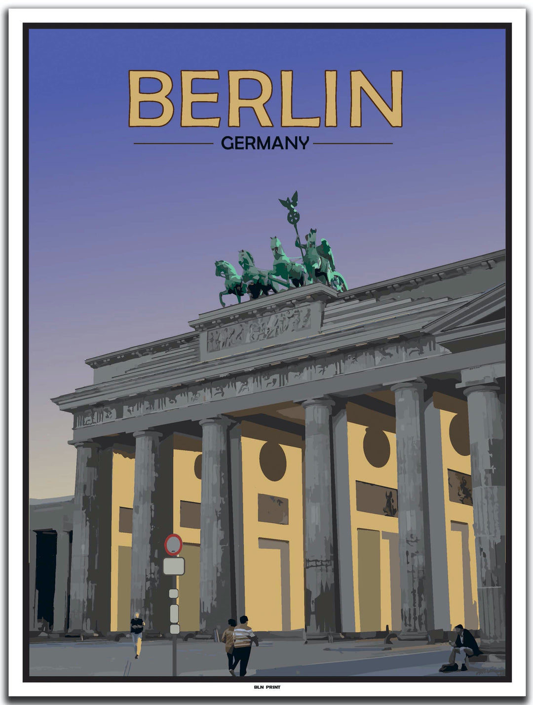 vintage kunstdruck poster brandenburger tor berlin #30x40cm-weier-farbrand