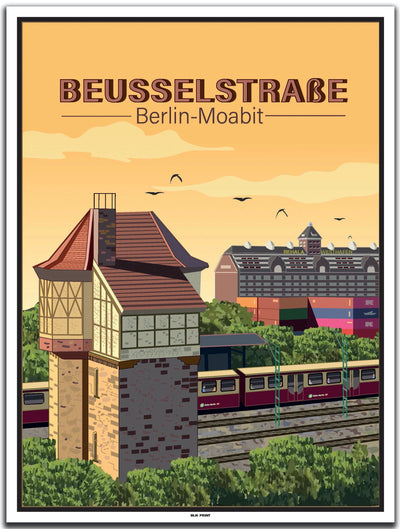 vintage kunstdruck poster beusselstraße moabit berlin #30x40cm-weier-farbrand