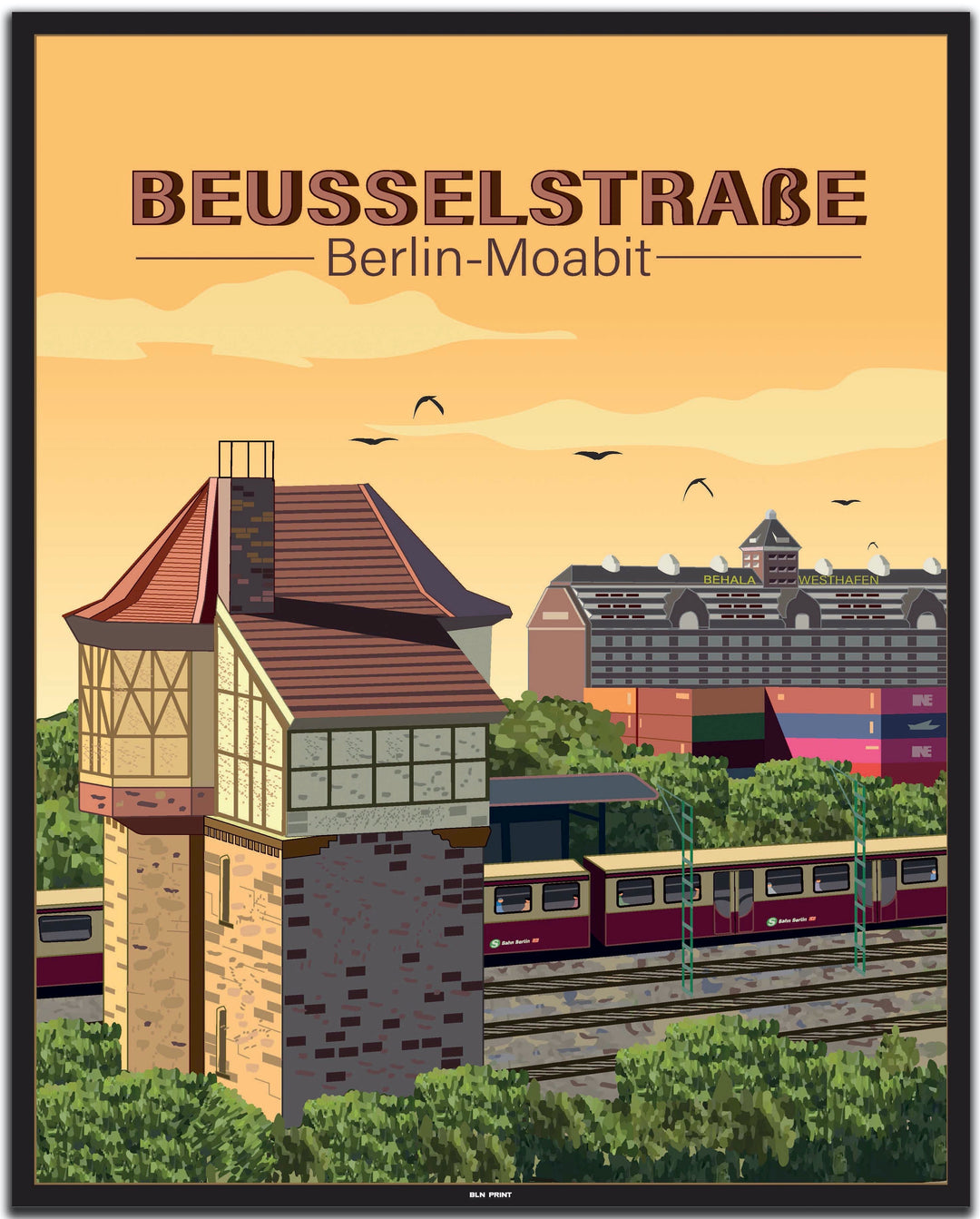 vintage berlin poster shop #40x50cm-schwarzer-farbrand