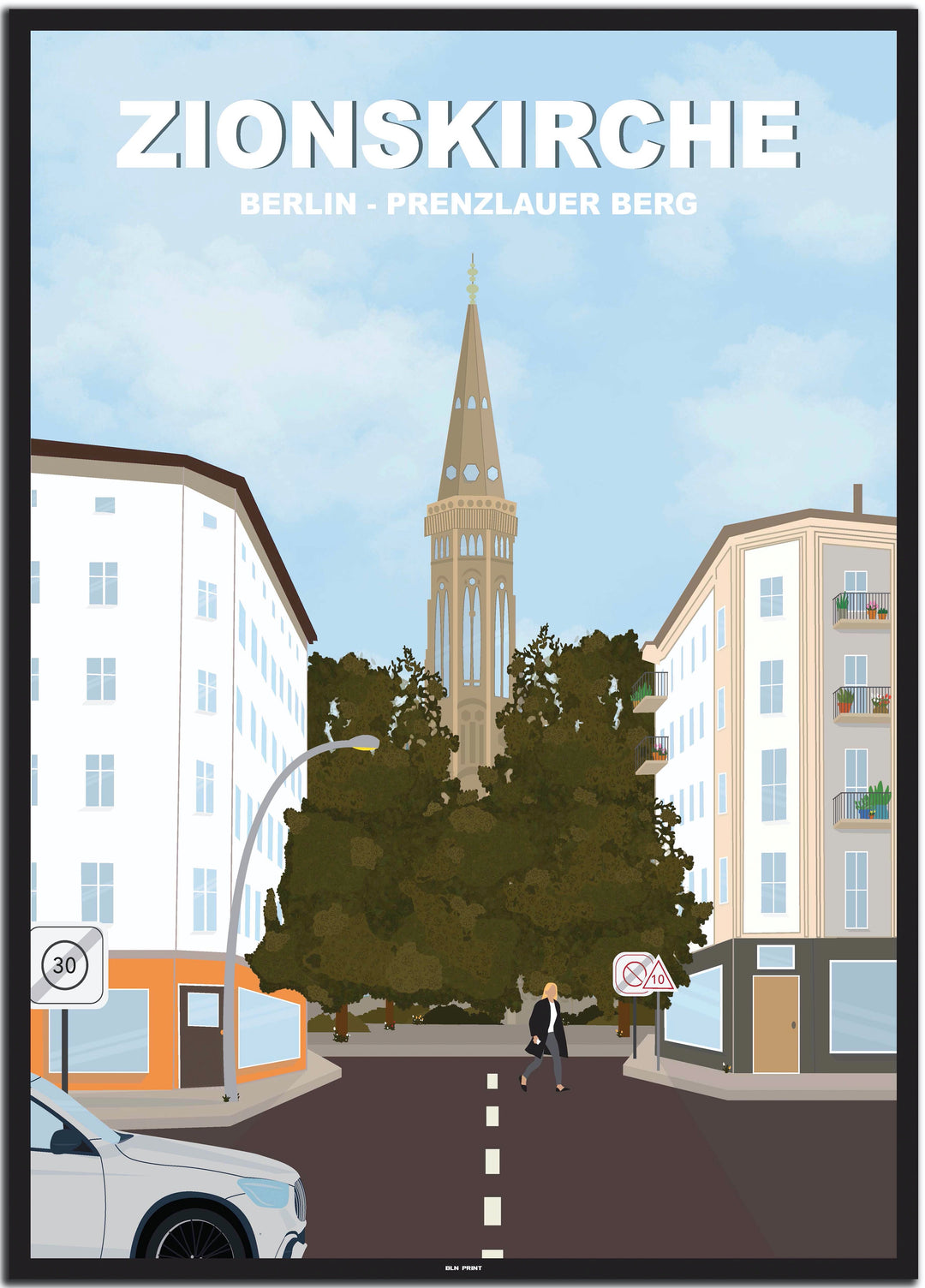 vintage berlin poster shop #50x70cm-schwarzer-farbrand