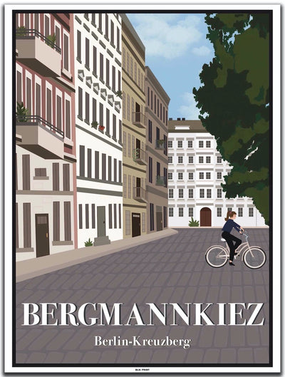 vintage kunstdruck poster bergmannkiez kreuzberg berlin #30x40cm-weier-farbrand