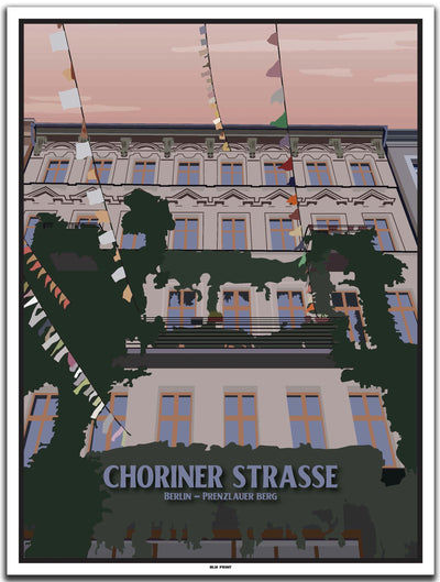 vintage kunstdruck poster choriner strasse prenzlauer berg berlin #30x40cm-weier-farbrand