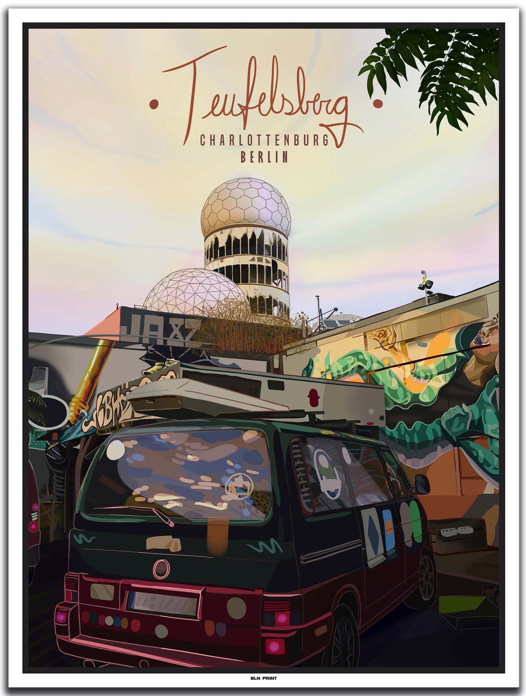 vintage poster teufelsberg charlottenburg berlin #30x40cm-weier-farbrand