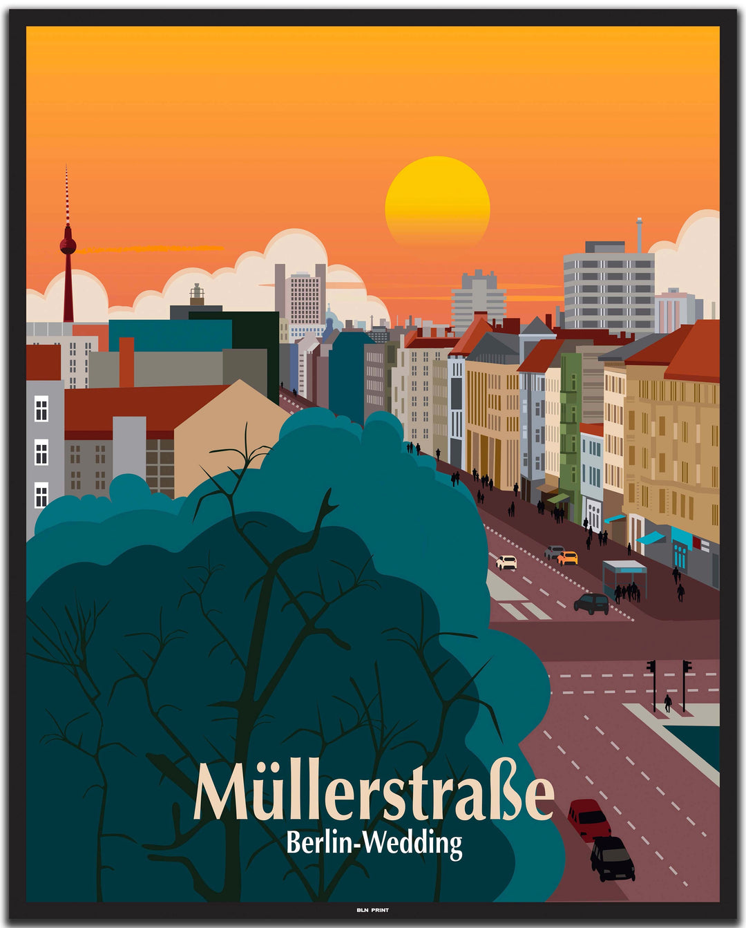 vintage berlin poster shop #40x50cm-schwarzer-farbrand