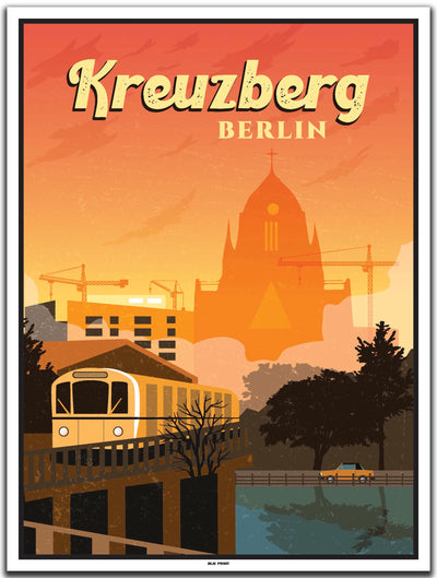 vintage kunstdruck poster Heilig-Kreuz-Kirche kreuzberg berlin #30x40cm-weier-farbrand
