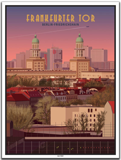 vintage poster frankfurter tor friedrichshain berlin #30x40cm-weier-farbrand