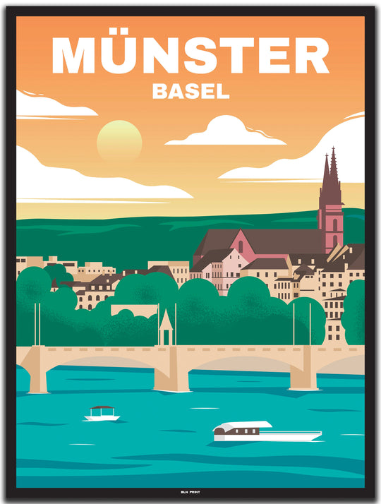 vintage basel poster shop #30x40cm-schwarzer-farbrand