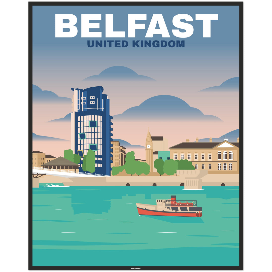 Downtown Belfast (1) - Vintage Travel Poster