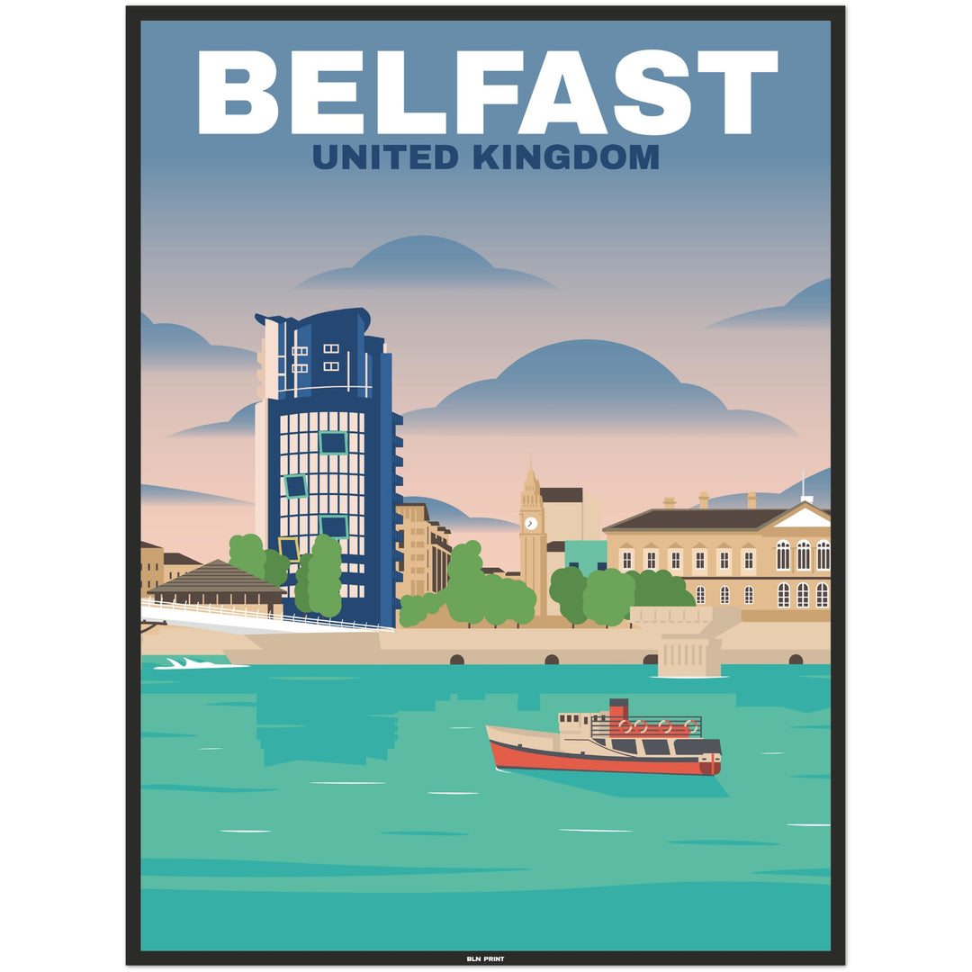 Downtown Belfast (1) - Vintage Travel Poster