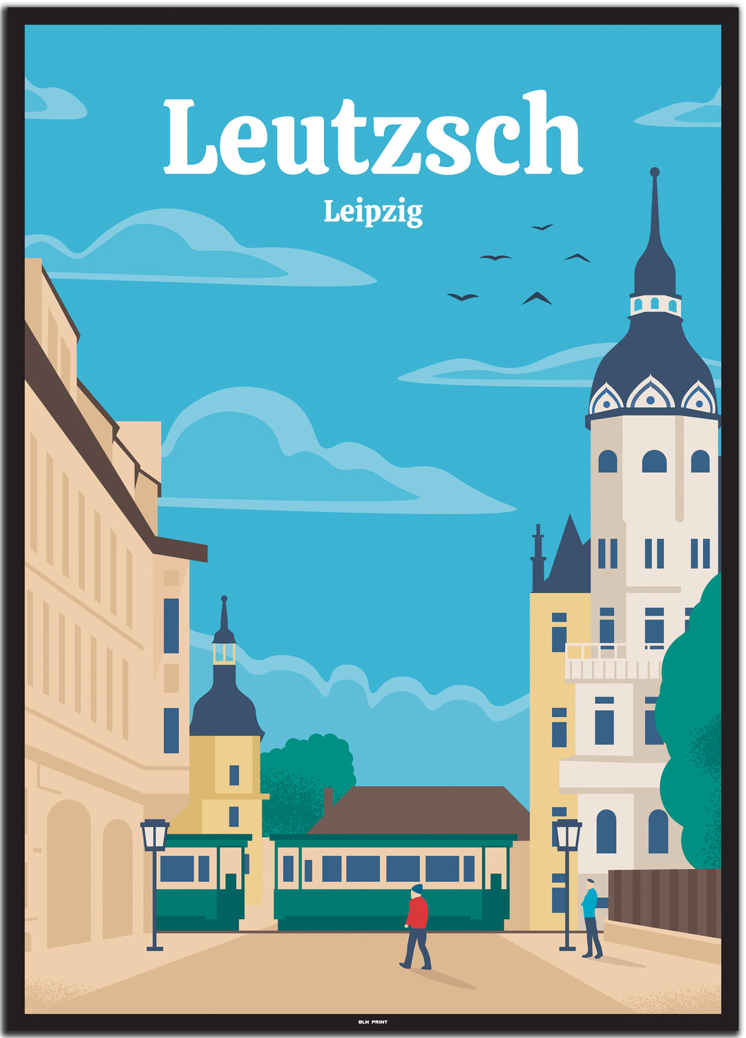 vintage leipzig poster shop #50x70cm-schwarzer-farbrand