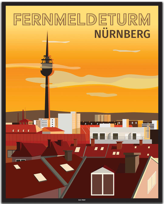 vintage nuernberg poster shop #40x50cm-schwarzer-farbrand