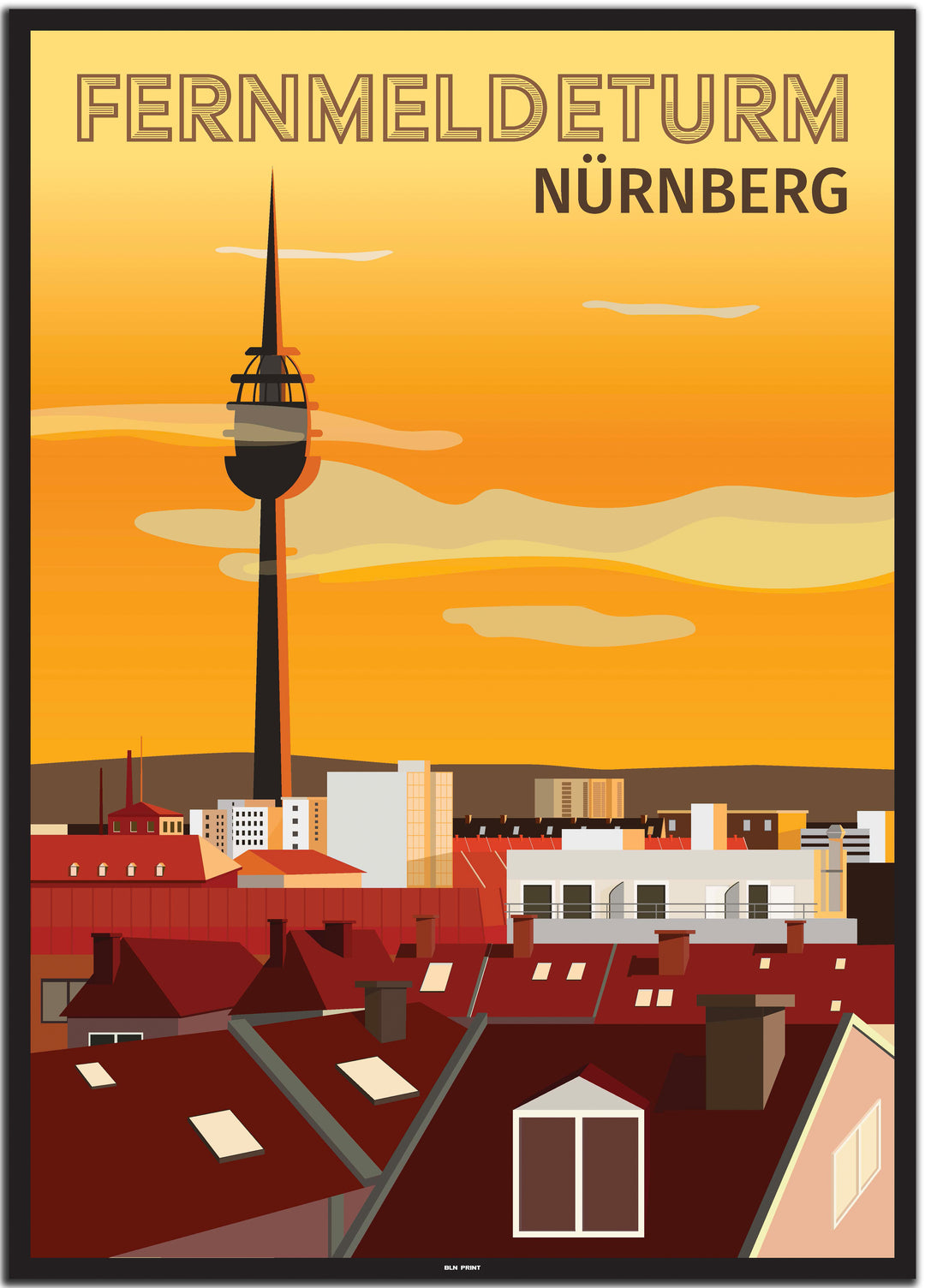 vintage nuernberg poster shop #50x70cm-schwarzer-farbrand