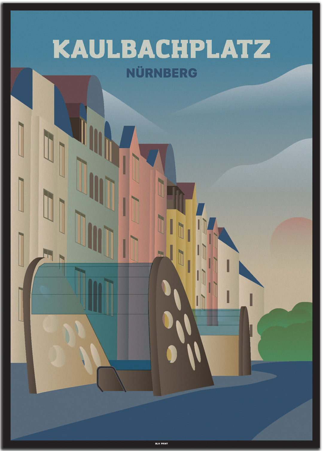 vintage nürnberg poster shop #50x70cm-schwarzer-farbrand