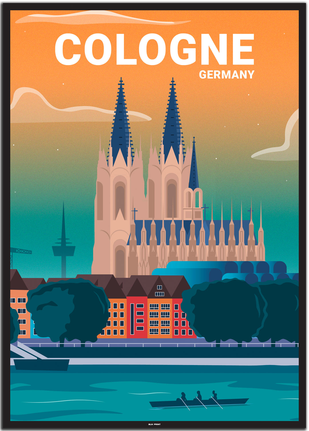 vintage köln poster shop #50x70cm-schwarzer-farbrand