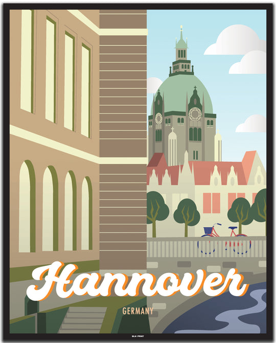 vintage hannover poster shop #40x50cm-schwarzer-farbrand