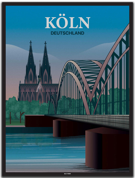 vintage köln poster shop #30x40cm-schwarzer-farbrand