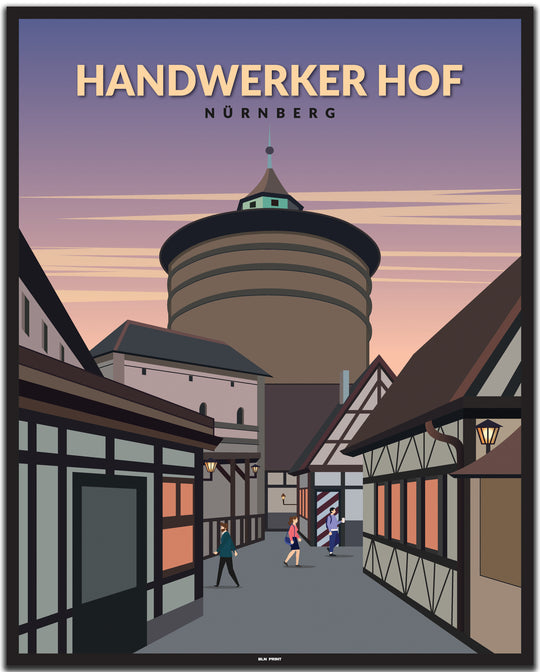 vintage nürnberg poster shop #40x50cm-schwarzer-farbrand