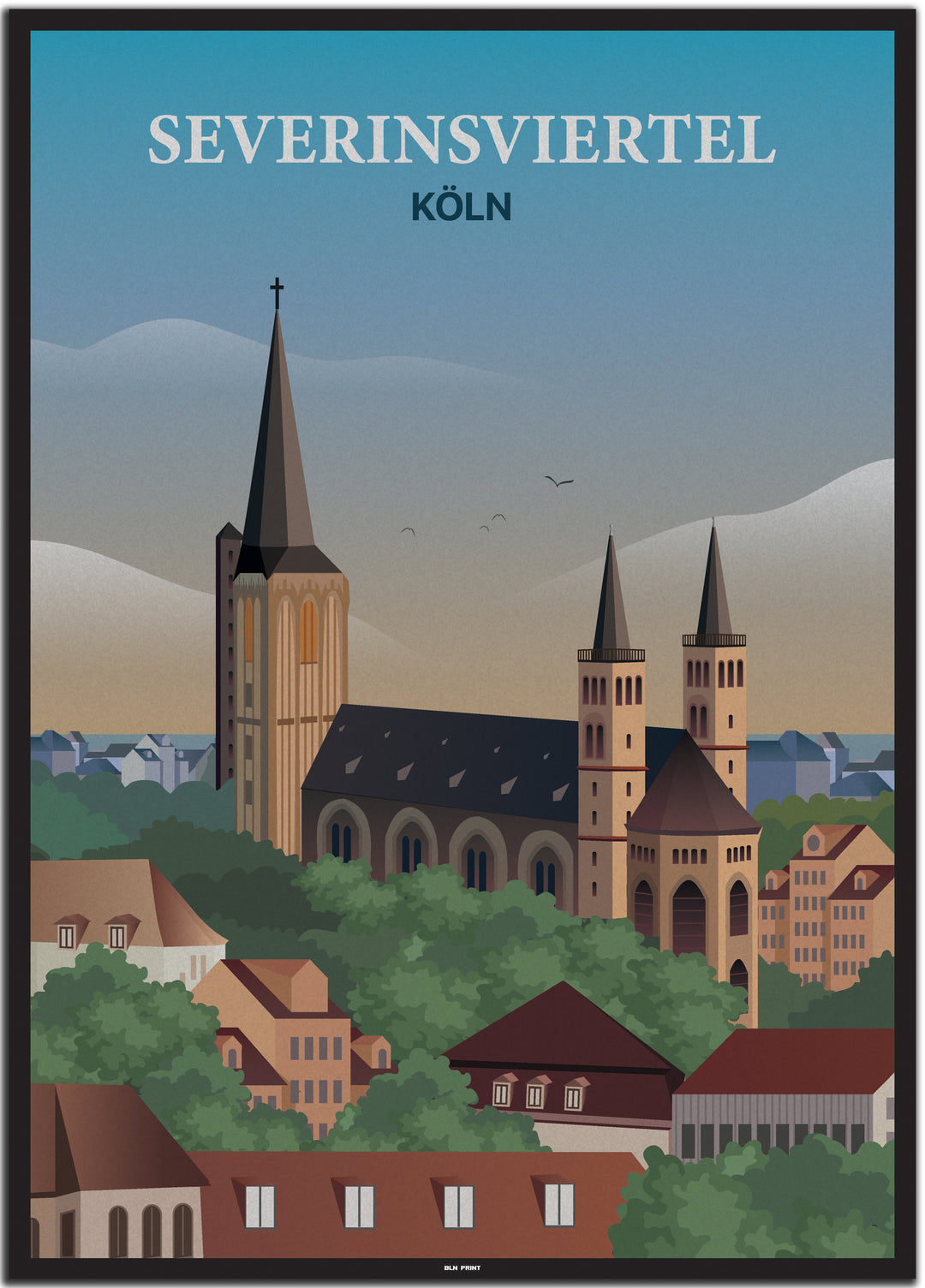 vintage köln poster shop #50x70cm-schwarzer-farbrand