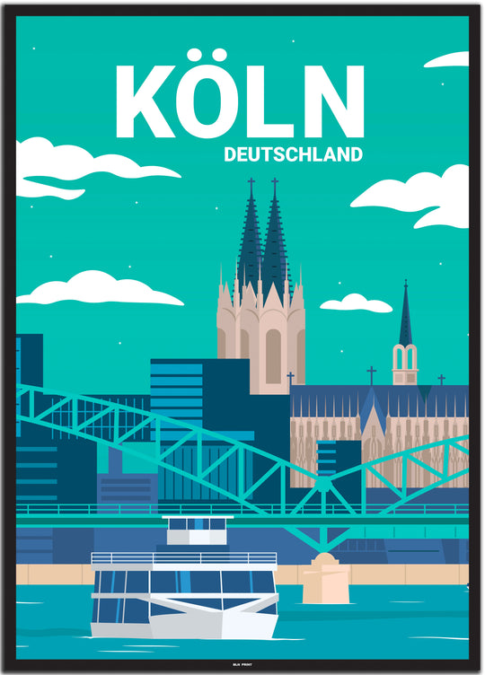 vintage köln poster shop #50x70cm-schwarzer-farbrand