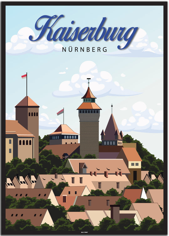 vintage nürnberg poster shop #50x70cm-schwarzer-farbrand