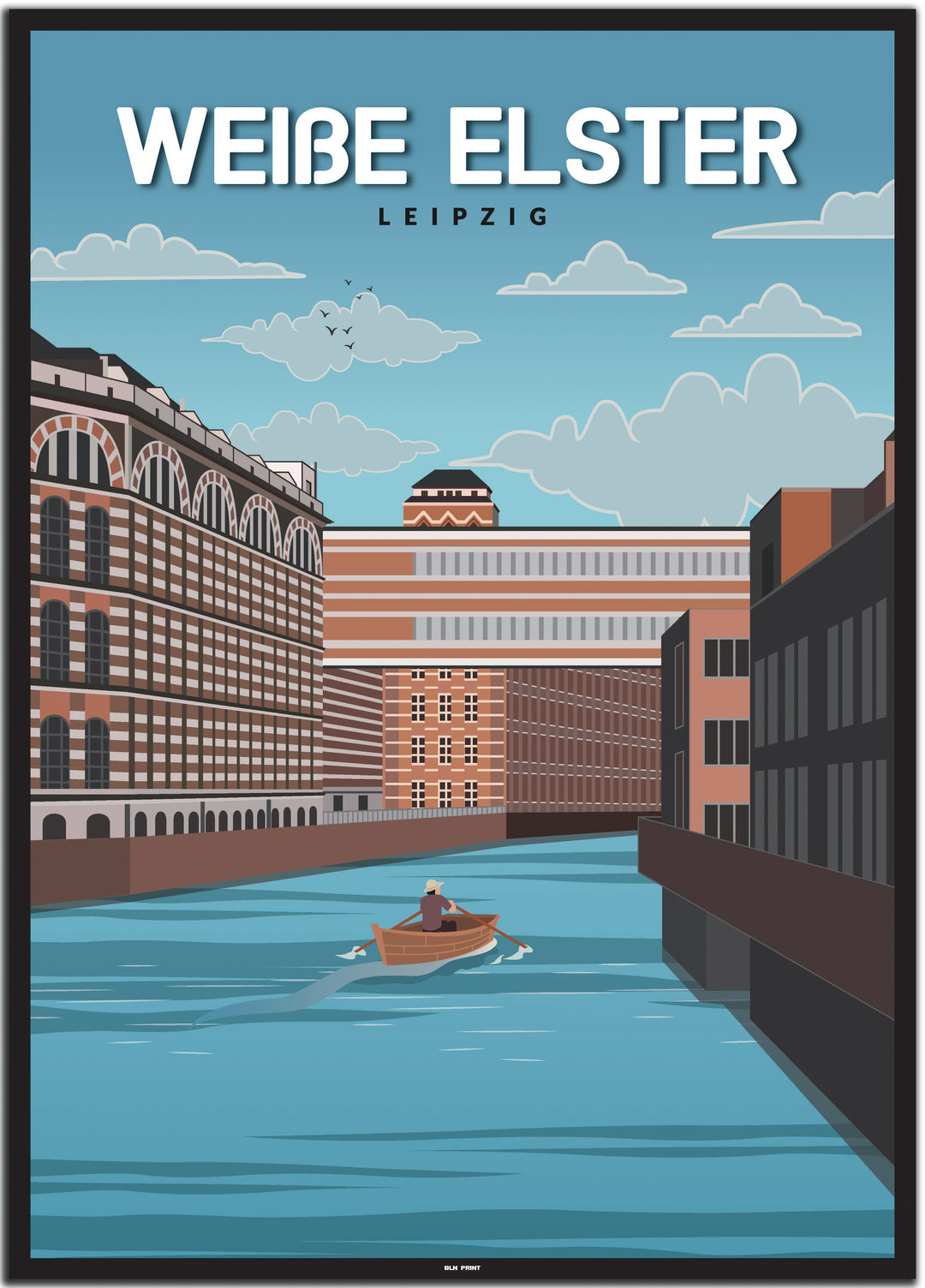 vintage leipzig poster shop #50x70cm-schwarzer-farbrand