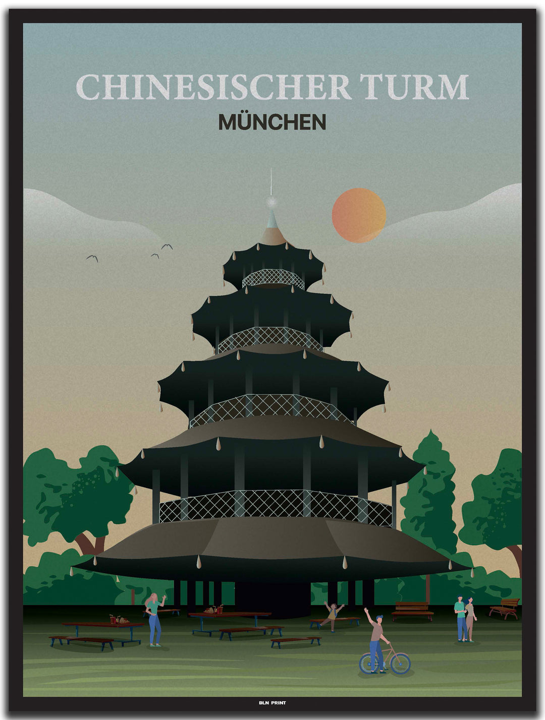 vintage münchen poster shop #30x40cm-schwarzer-farbrand