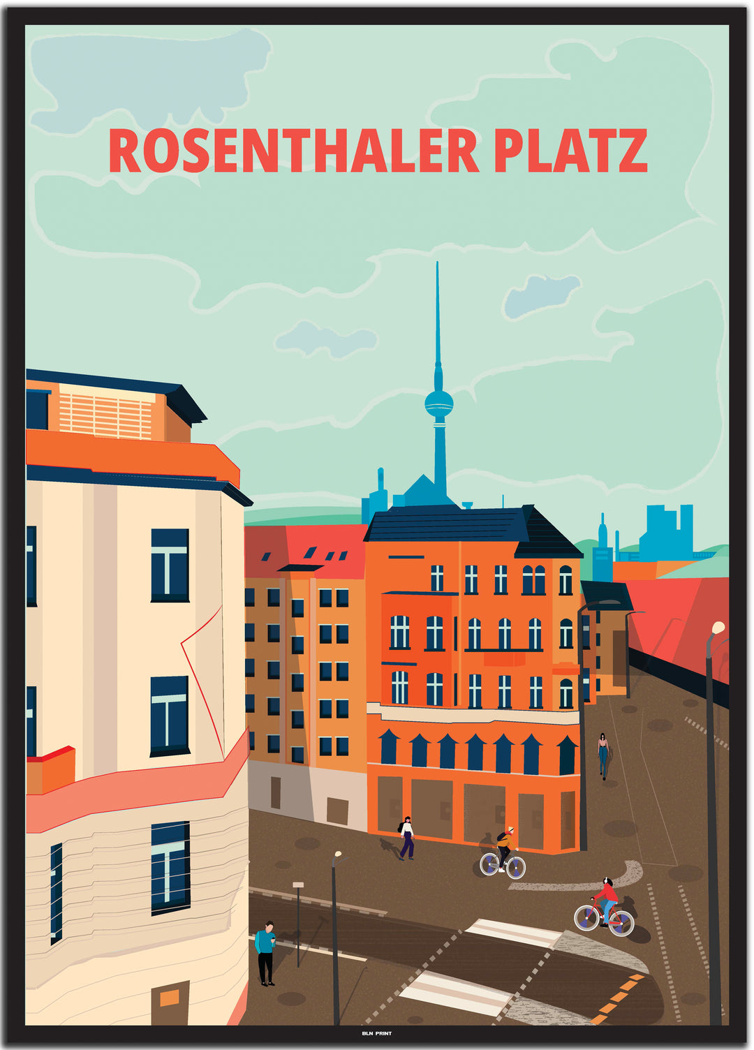 berlin poster #50x70cm-schwarzer-farbrand