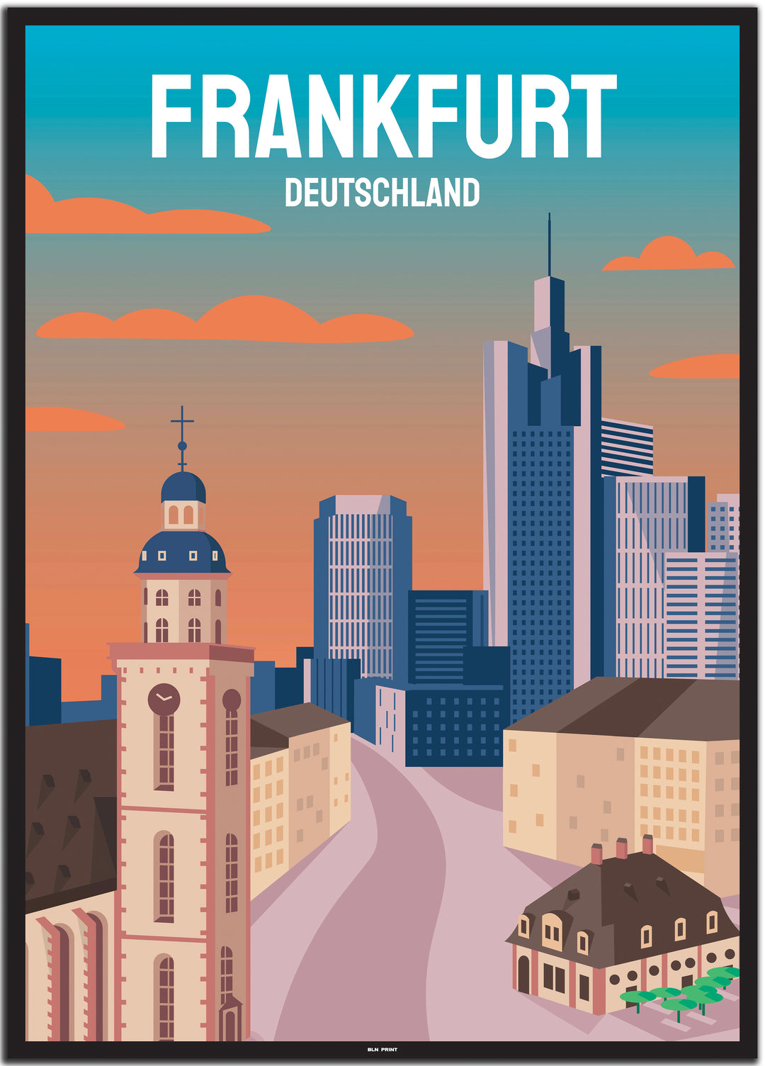 vintage frankfurt poster shop #50x70cm-schwarzer-farbrand