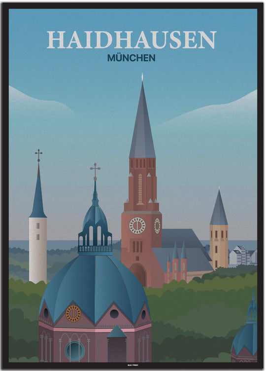 vintage münchen poster shop #50x70cm-schwarzer-farbrand