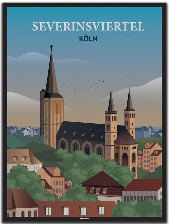 vintage köln poster shop #30x40cm-schwarzer-farbrand