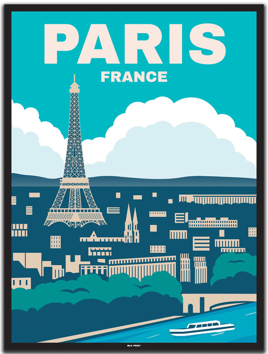 vintage Paris poster shop #30x40cm-schwarzer-farbrand