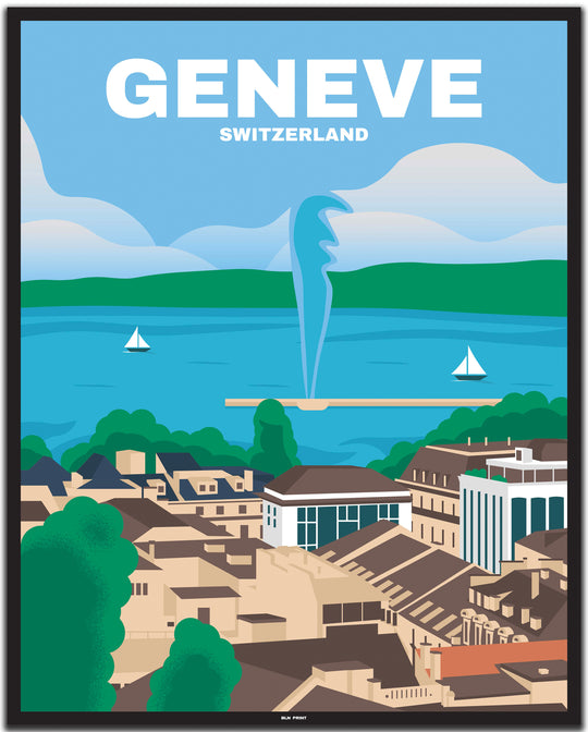 vintage Genf poster shop #40x50cm-schwarzer-farbrand