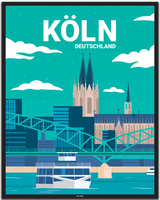 vintage köln poster shop #40x50cm-schwarzer-farbrand